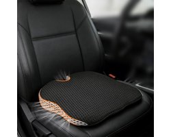Wigkussen Auto - Zitkussen Traagschuim - Verbeterd Rijzicht - Drukverlichtend U-vorm - 48 x 41 x 7 cm - Zwart