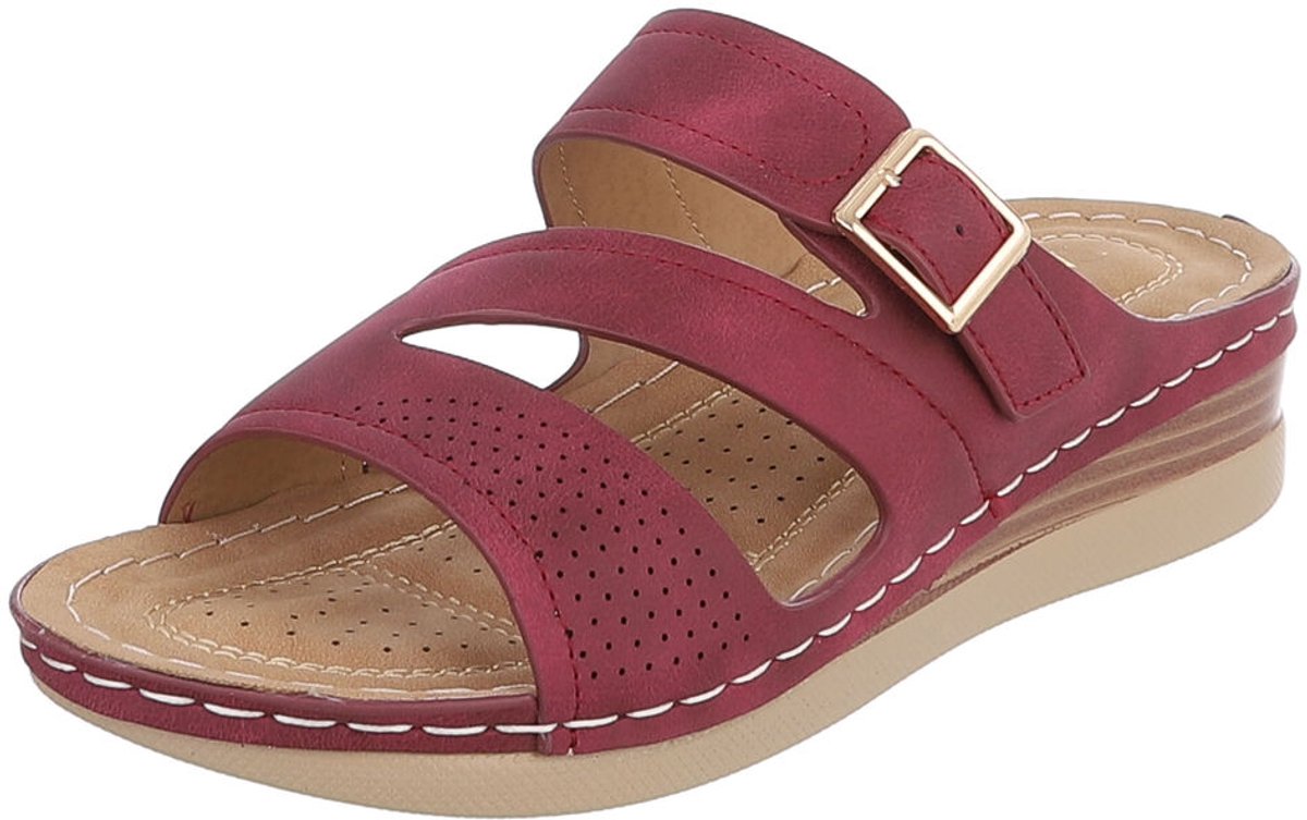 Sandalen met gesp en sleehak - dames Mt:38