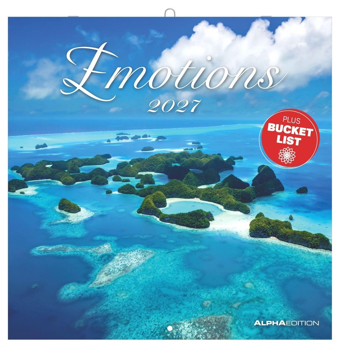 SnelShoppen - Emotions 2027 Wandkalender 30x30 cm met Notizkalendarium, 12 Prachtige Landschapsfoto's, Bucket-List en Perfect voor Thuis of op het Wer