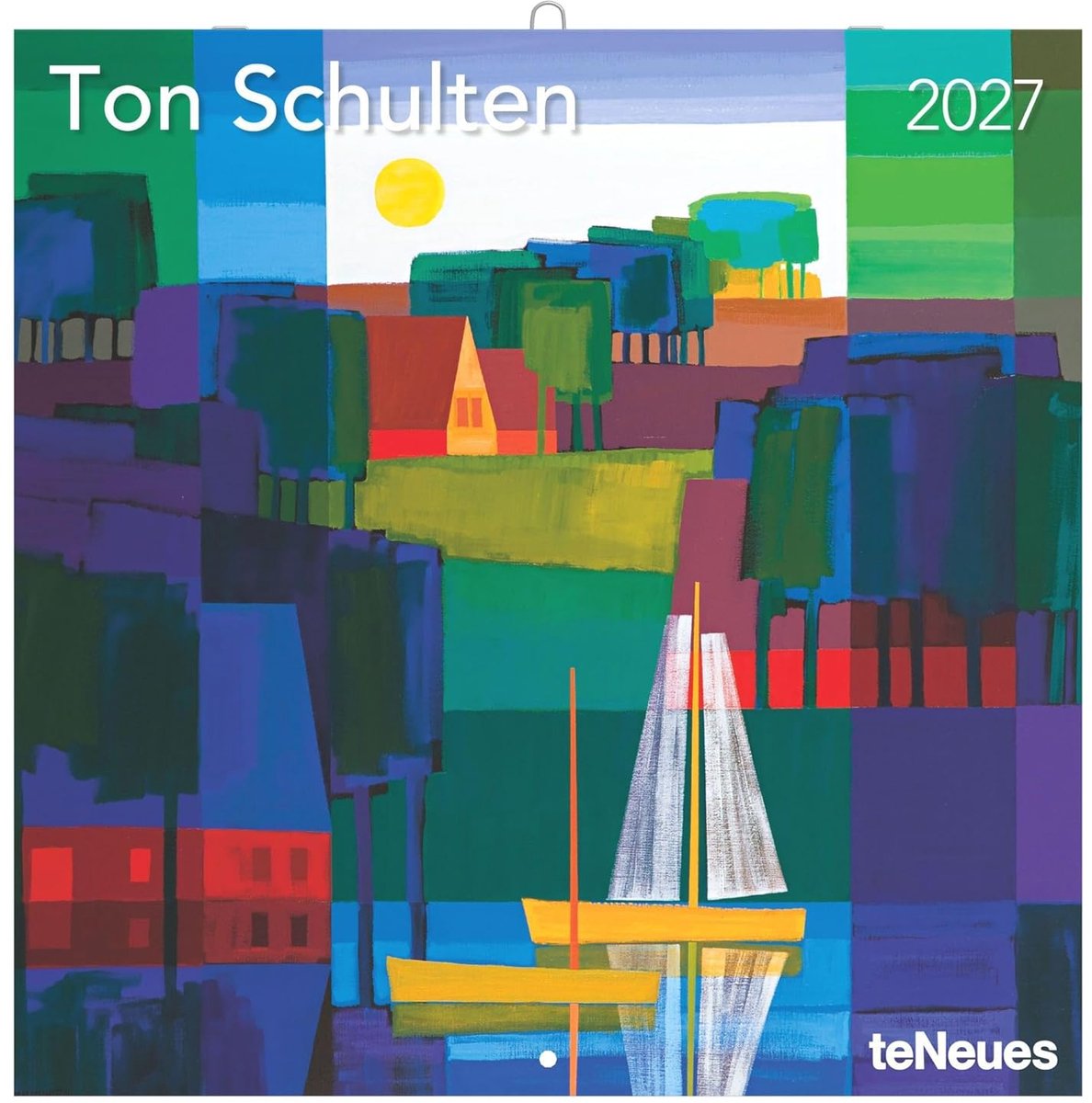SnelShoppen - Wandkalender 30x30 cm met Kunst van Ton Schulten - Mosaïek Landschappen - Perfect voor Thuis of op Kantoor - 30x60 cm Geopend