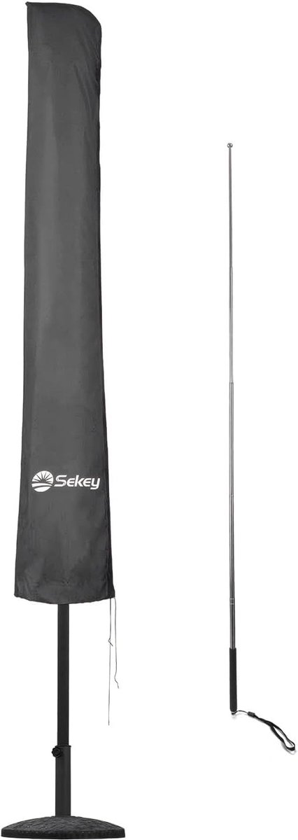 SnelShoppen - Beschermhoes Parasol 350 cm - Waterdichte Cover voor Tuinparasol met Stok - 100% Polyester - Voor Extreme Weersomstandigheden - Ideaal v