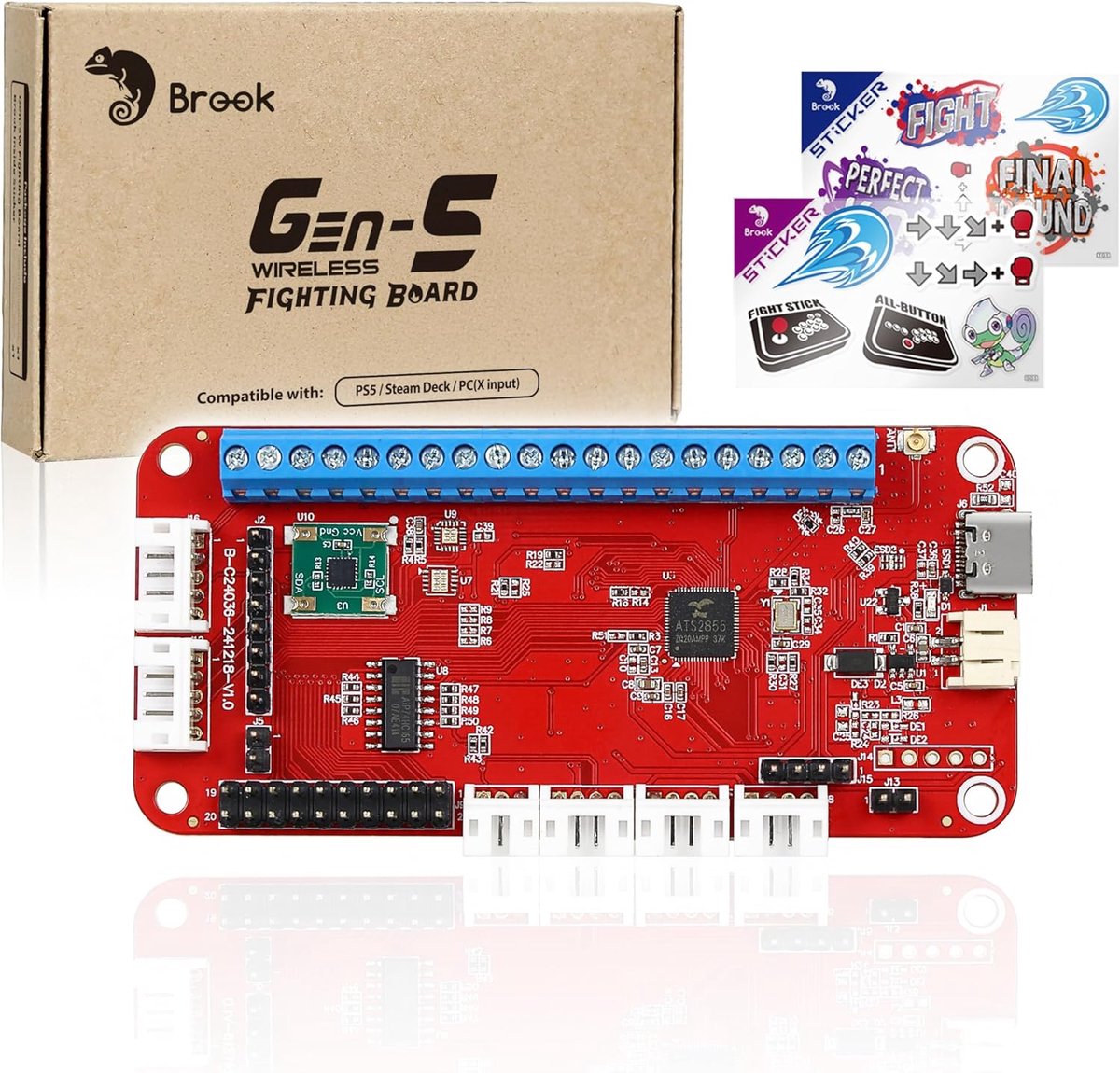 SnelShoppen - Gen5W Fighting Controller Board - Draadloze Controller voor P5, PC & Steam Deck - Ultra-Lage Latentie, Turbo, Macro & RGB Aanpassing