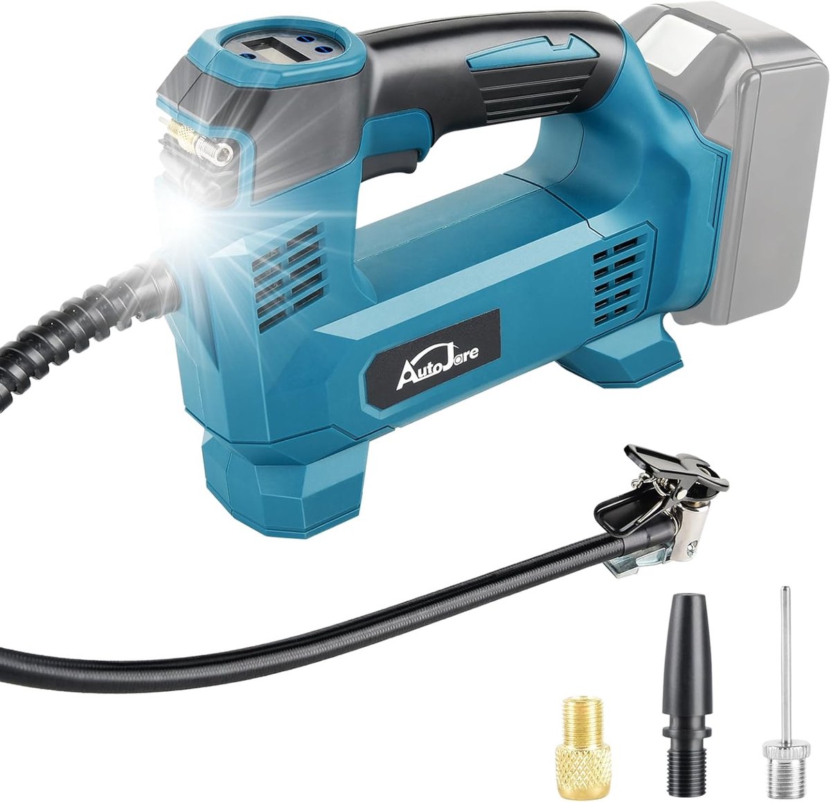 SnelShoppen - Draagbare Accu Compressor 150 PSI - Elektrische Luchtpomp met Digitale Display - Geschikt voor Auto, Fietsen, Motoren, Voetballen, Campi