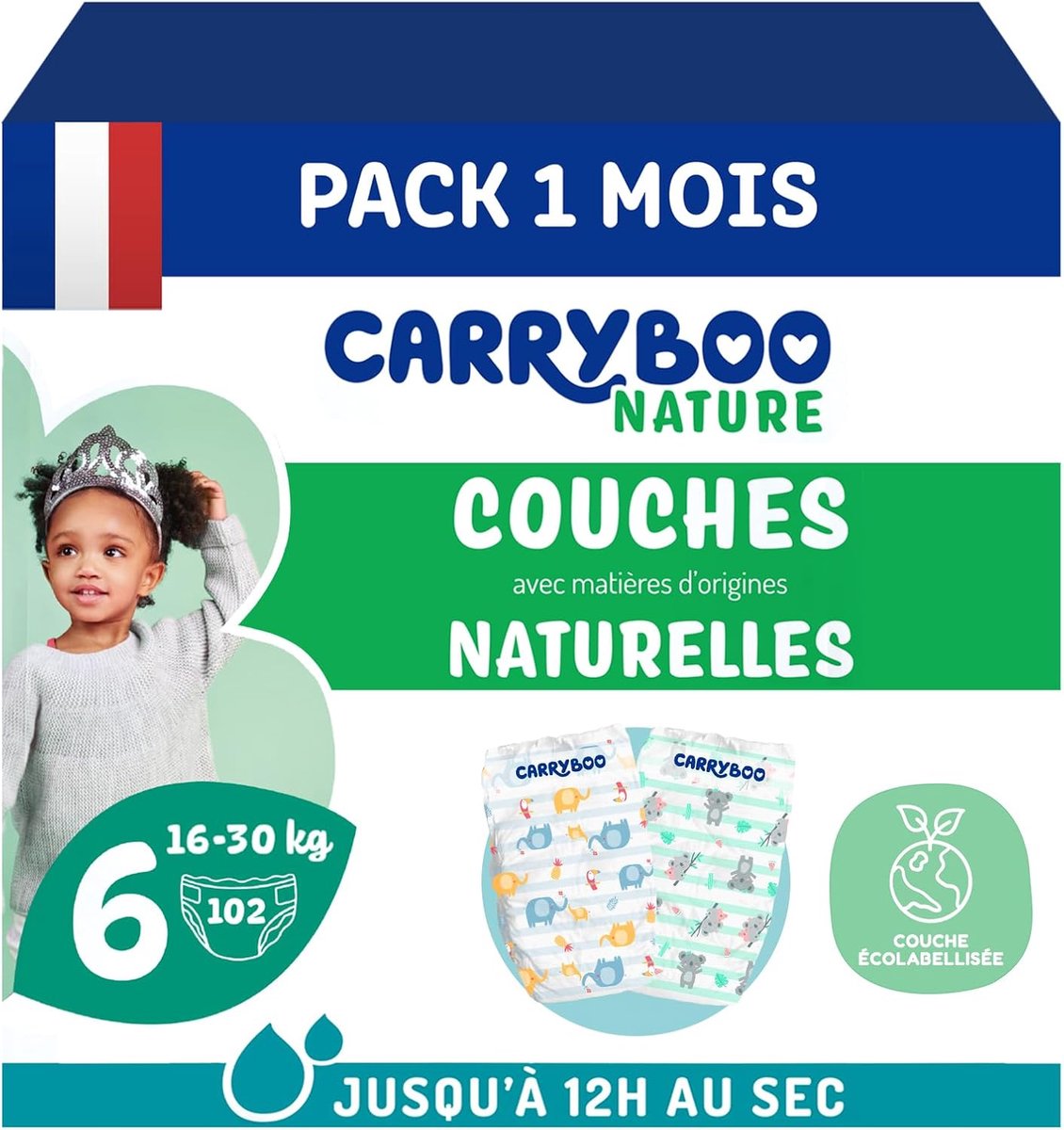 SnelShoppen - Ecologische Luiers Maat 6 - 16-30 kg - Hypoallergene Wegwerpluiers - Ademend & Lekvrij - 102 Stuks - Natuurlijk Babyverzorging
