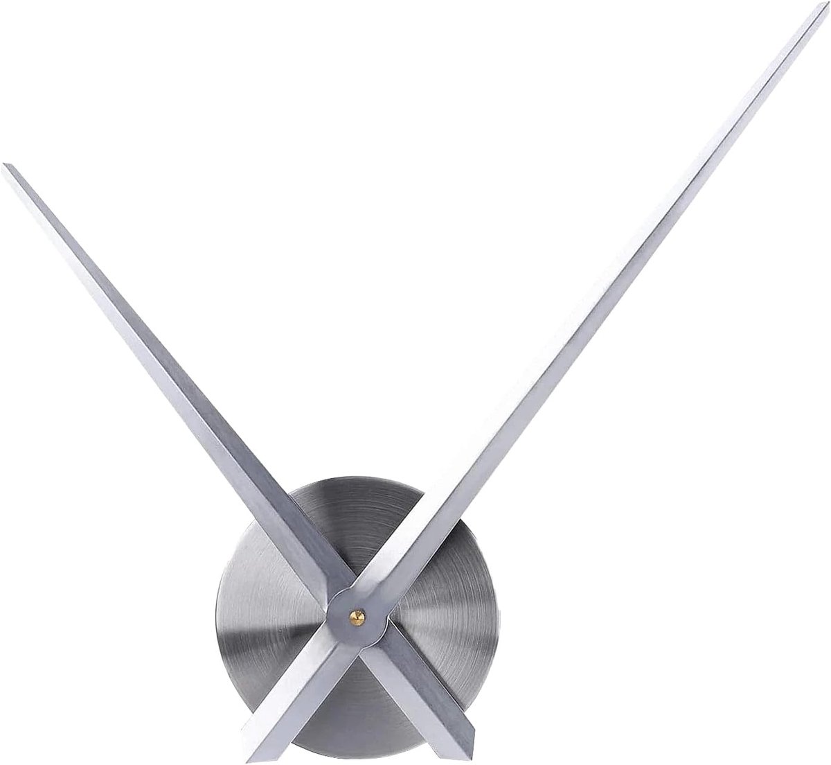 SnelShoppen - Grote DIY Wandklok 3D Metaal Quartz - Maken van Batterij Aangedreven Wandklok voor Woonkamer, Slaapkamer en Kantoor (Zilver)