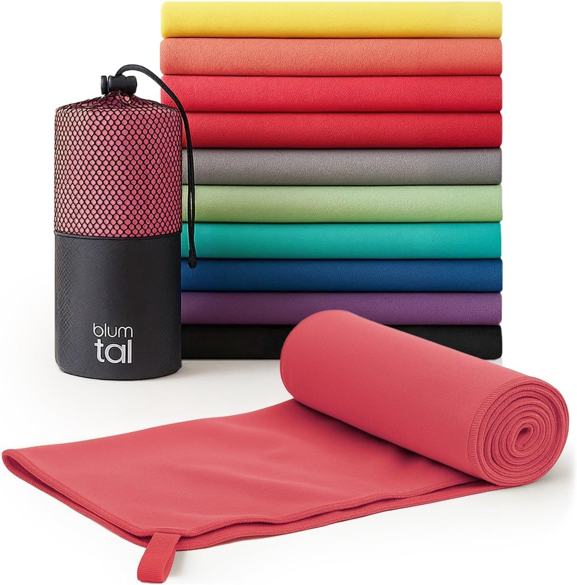 SnelShoppen - Microfiber Sportdoek 140x70cm - Sneldrogende Fitnessdoek - Reisdoek - Baddoek - Gymdoek - Compact met Draagtas - Roze