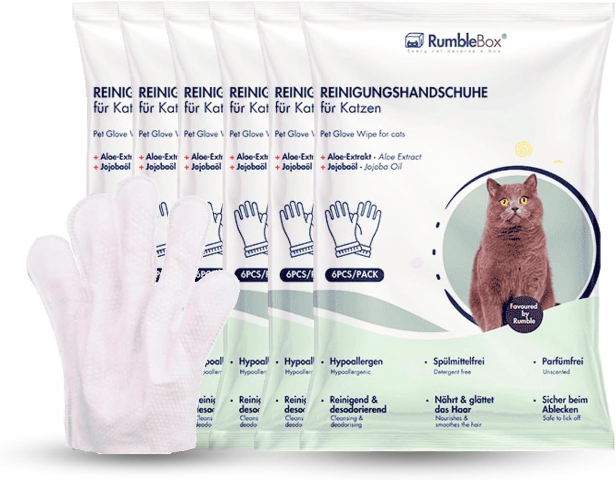 SnelShoppen - XXL Wet Cloths voor Katten en Honden, 36 Stuks, Zachte Verzorgingshandschoenen voor Nauwkeurige Reiniging, Ideaal voor Buitenkatten, Pra