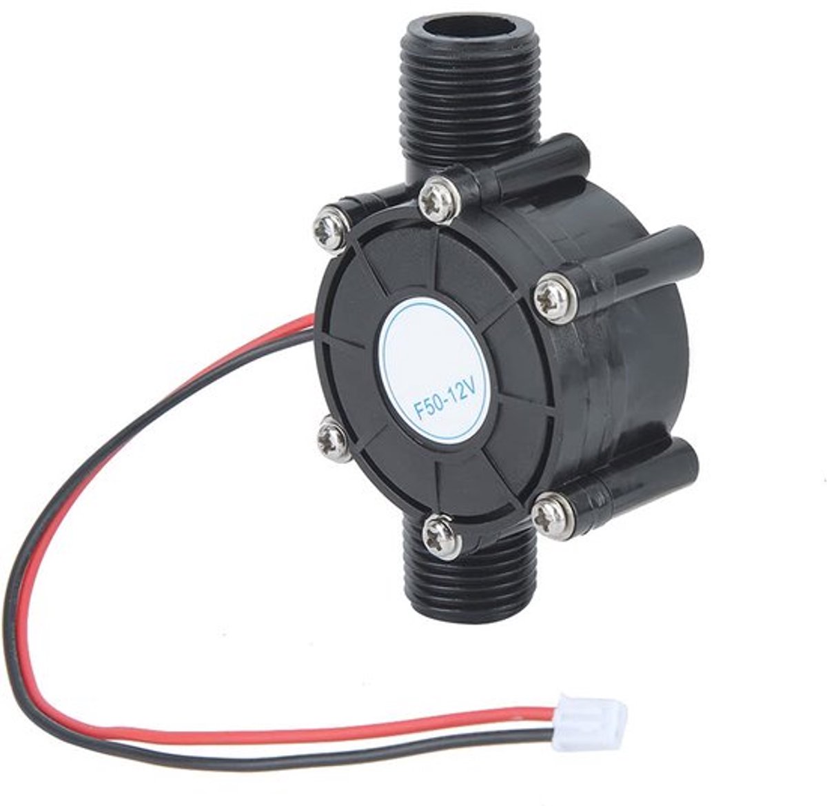 12V 10W Water Flowende Generator, Water Turbine Generator, Elektrische Micro Hydroelectric Hydro Water Generator, G1/2" Mannelijk Draad Micro Hydro Generator (Zwart)
