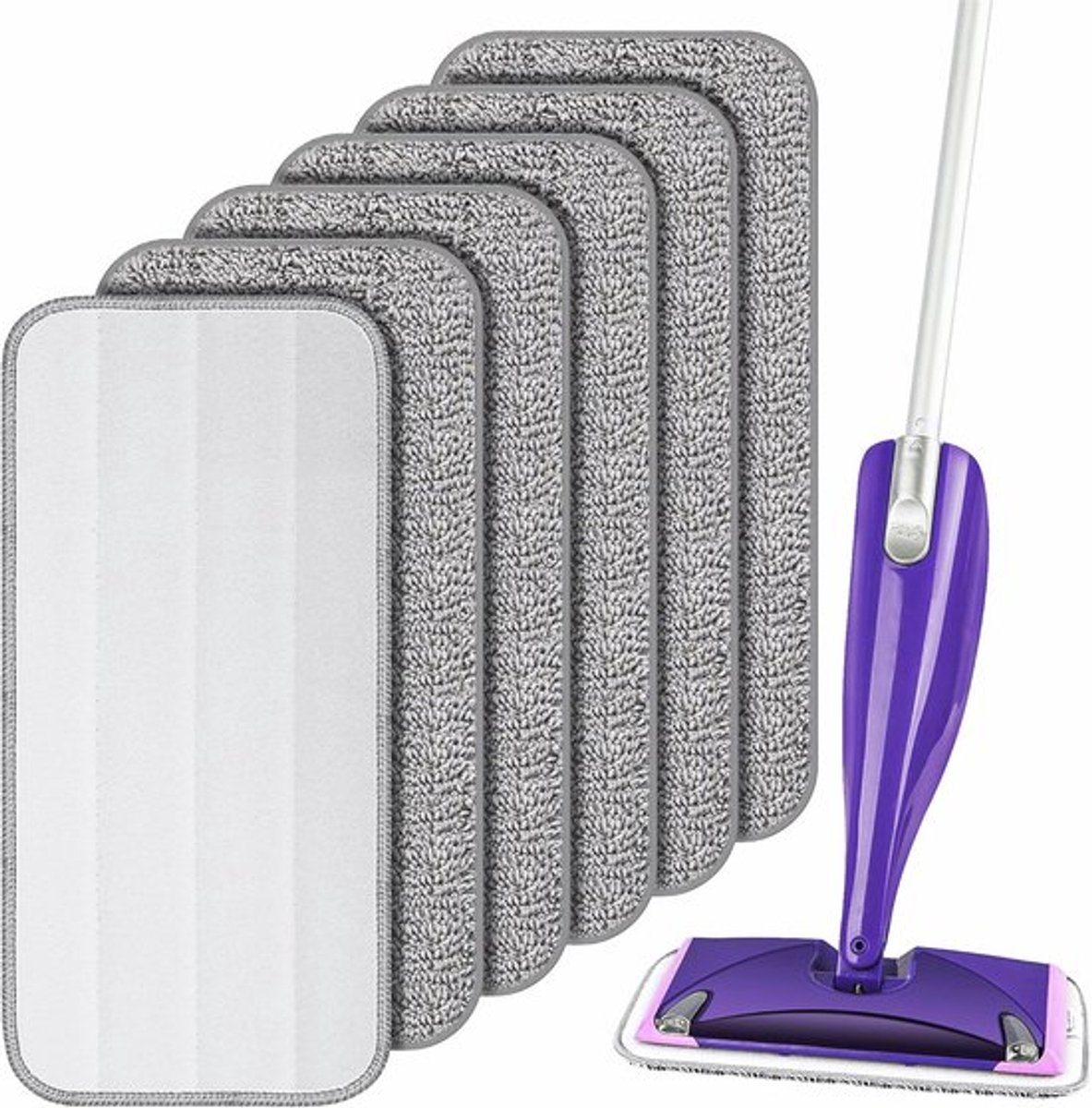 Herbruikbare Mop-Refill Pads - 6 Stuks Microvezelpads voor Vloerreiniging - Geschikt voor
