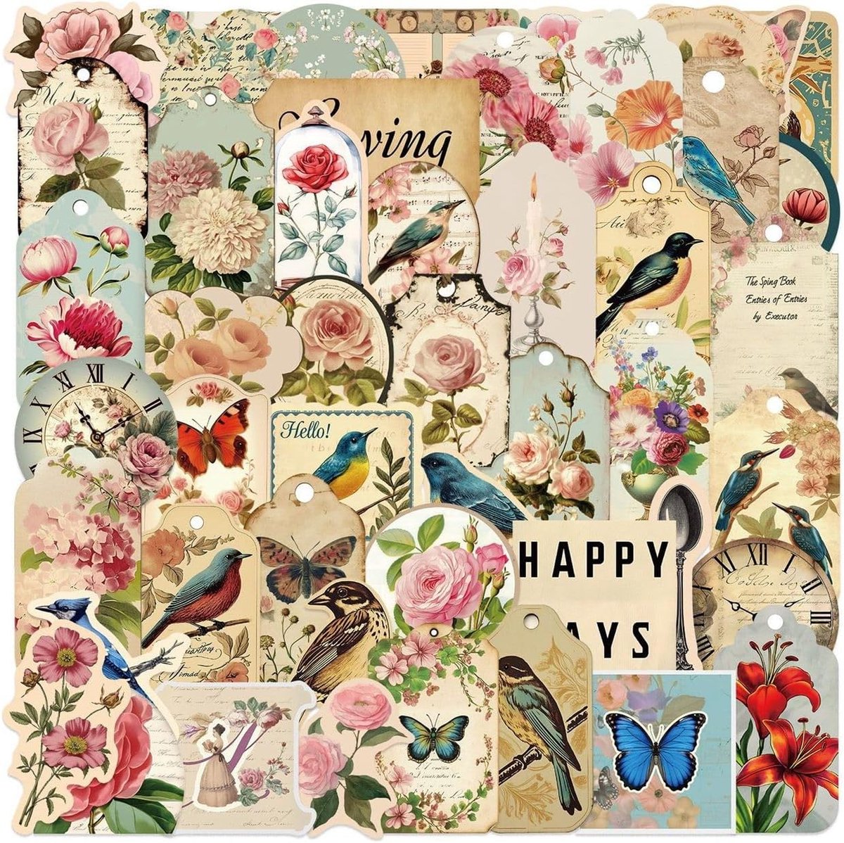 Thijox - 50 Stuks Generische Stickerset voor Scrapbooking, Journaling en DIY Knutselen - Hoogwaardige Decoratieve Vinyl-Etiketten - PVC - Creatieve Pr
