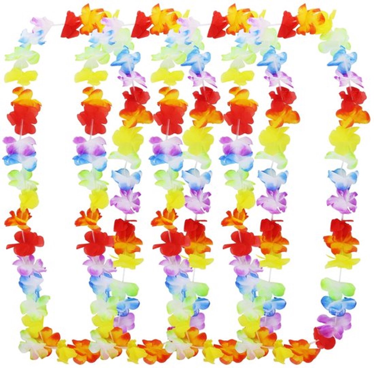 4 Stukken Hawaïaanse Rimpel Slingers Hula Aloha Hawaii Ketting Luau JGA Hawaïaanse Bloem Ketting Kostuum Decoratie voor Kinderen Volwassenen Strand Tropisch Verjaardag