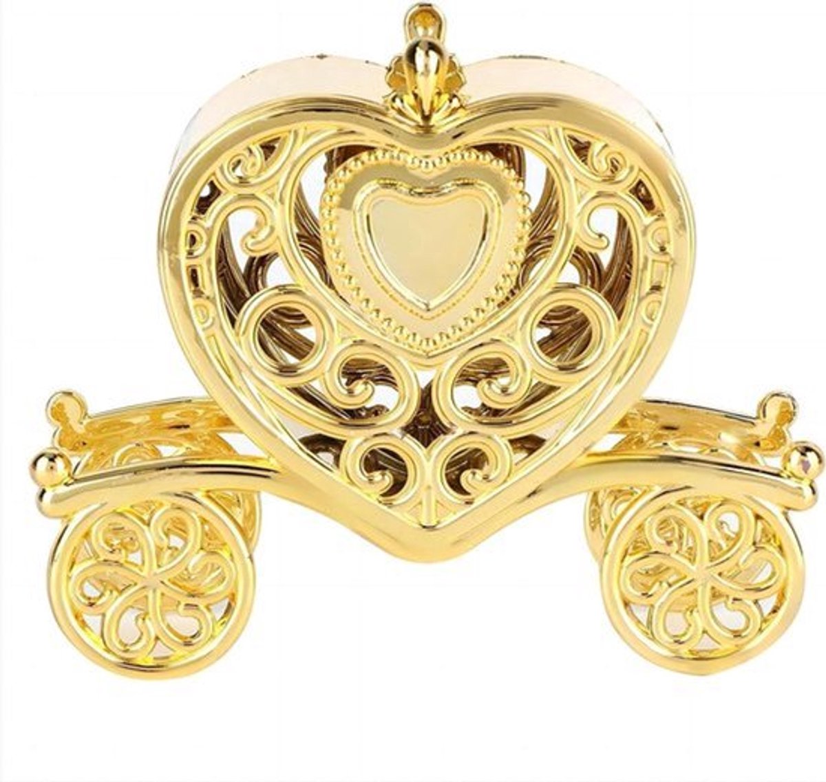 Gastgeschenkdozen in hartvorm van kunststof voor bruiloftsfeesten en kerstcadeaus (goud) - 12 stuks