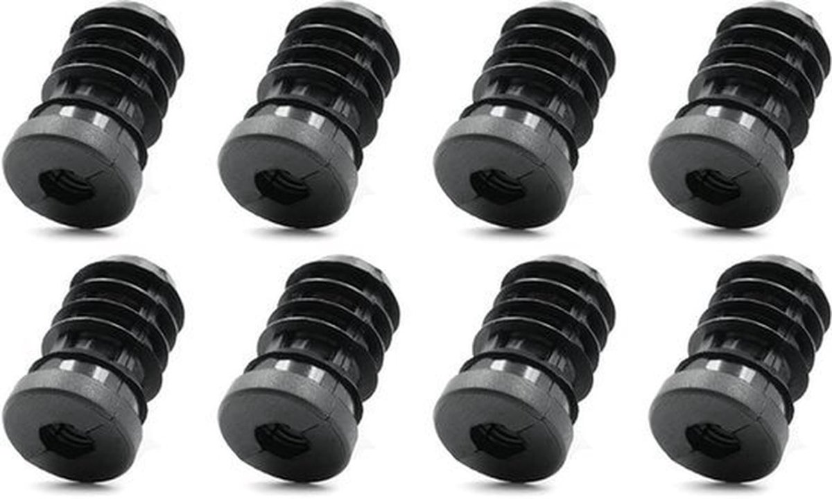8 x Ronde Buisstoppen M8 - Kunststof Schroefdraad Ø 22 mm, 1 mm Wanddikte