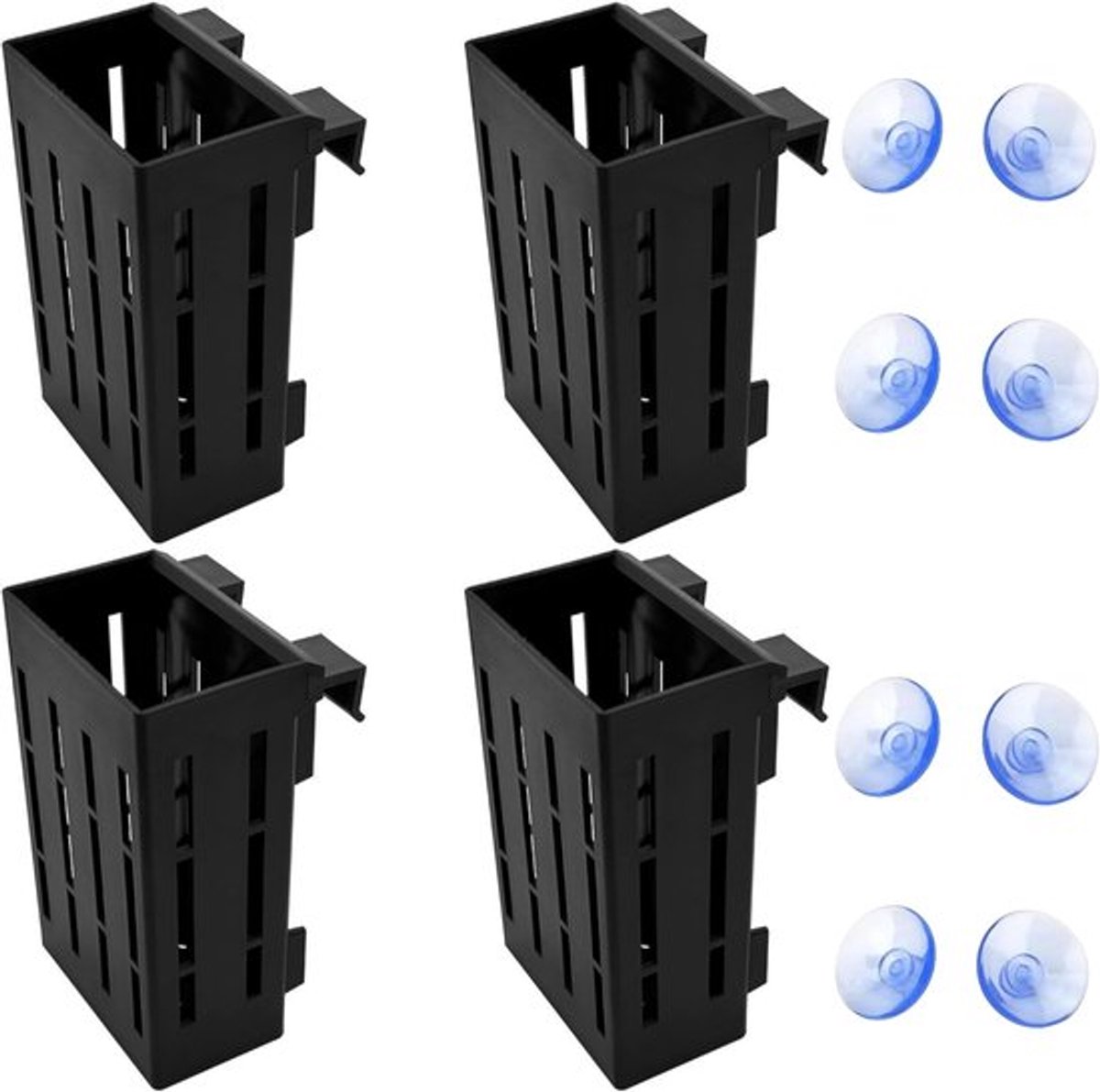 4 stuks Plant Culture - Hangende houders - Aquariumplantenhanger - Waterplantenhanger - Plantstand voor aquaria - 8 zuignappen - Aquascape-decoraties - Pottenaccessoires voor planten