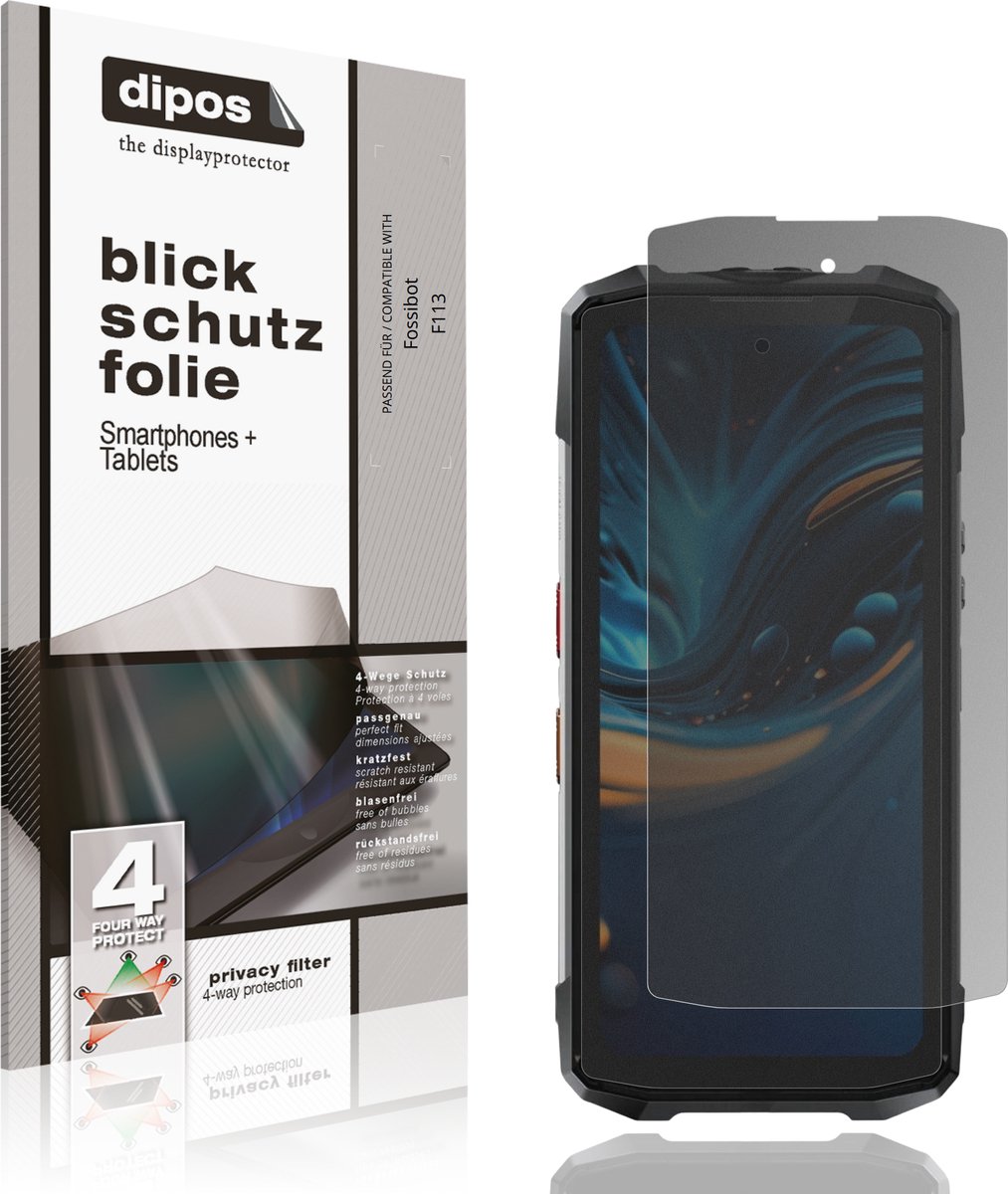 dipos – Matte Privacy Screenprotector geschikt voor Fossibot F113 | Anti-Spy Beschermfolie