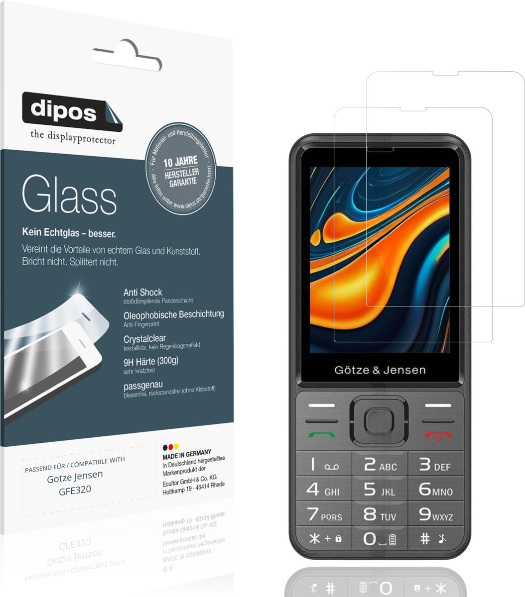 dipos – 2x Pantserfolie geschikt voor Gotze Jensen GFE320 | 9H Screenprotector
