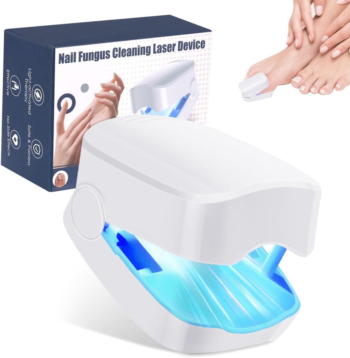 SnelShoppen - Anti-fungal laser device voor nagelschimmelbehandeling, snelle 7 minuten blauw licht therapie, compact design voor mooie en gezonde teen