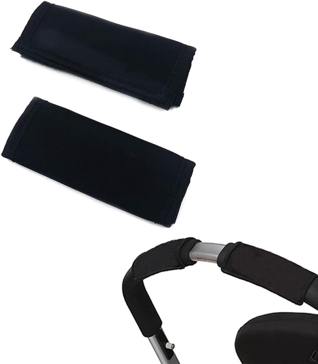 SnelShoppen - Pack of 2 Baby Auto Beschermende Handvat Covers Zwart Universele Kinderwagen Armleuning Beschermende Handschoenen