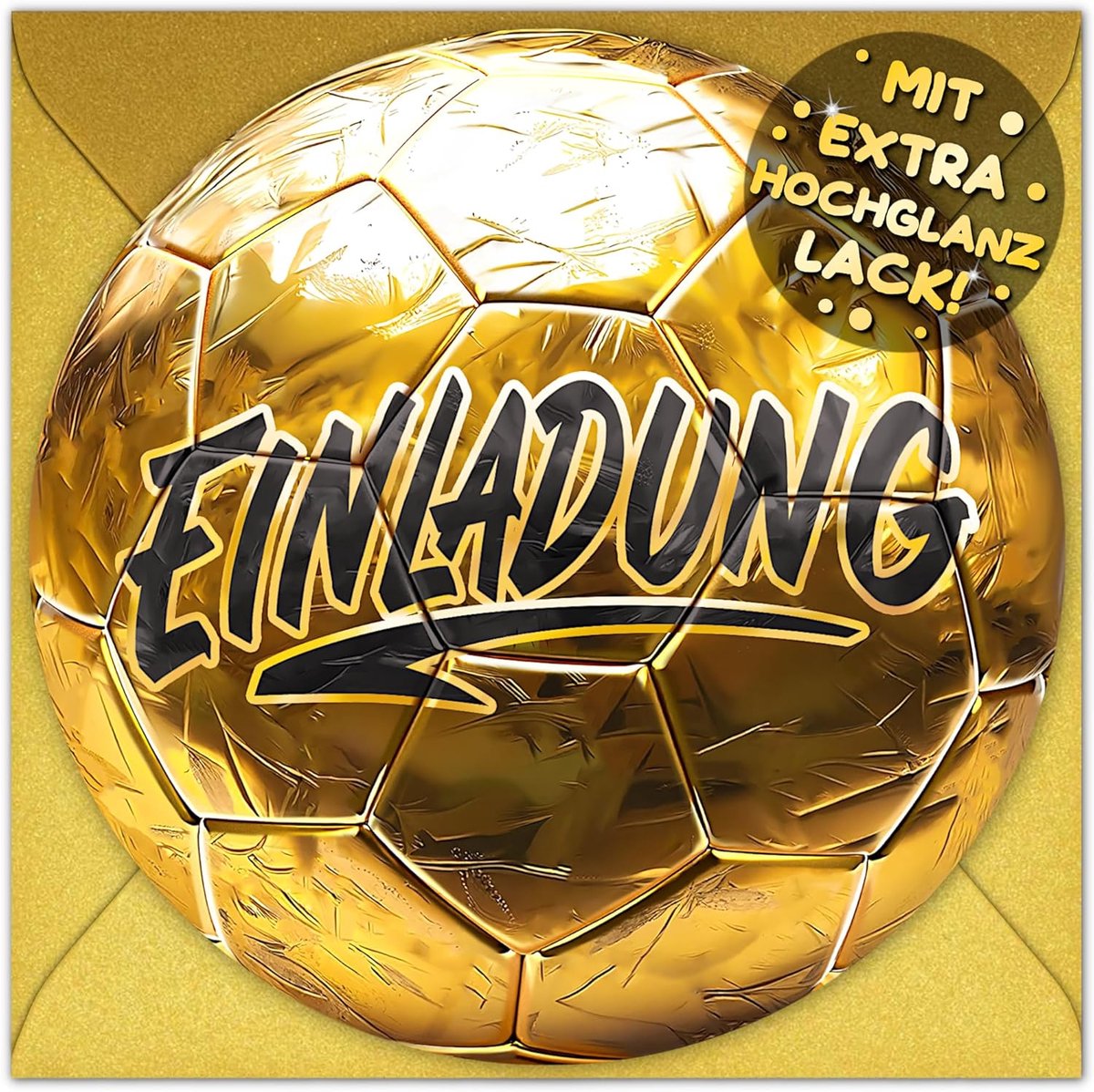 SnelShoppen - 12 x Voetbal Uitnodigingen voor Kinderfeestjes met Enveloppen - Ideaal voor Jongens en Meisjes, Sportthema, Tuinfeest, Bundesliga, Verja