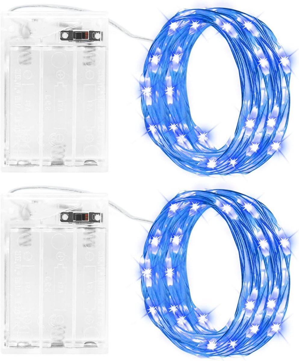 SnelShoppen - Battery Operated LED Fairy Lights 2 x 3 m - 30 LED Lichten met Koperdraad - Waterdichte Feestverlichting voor Tuin, Kamer, Kerst, Binnen