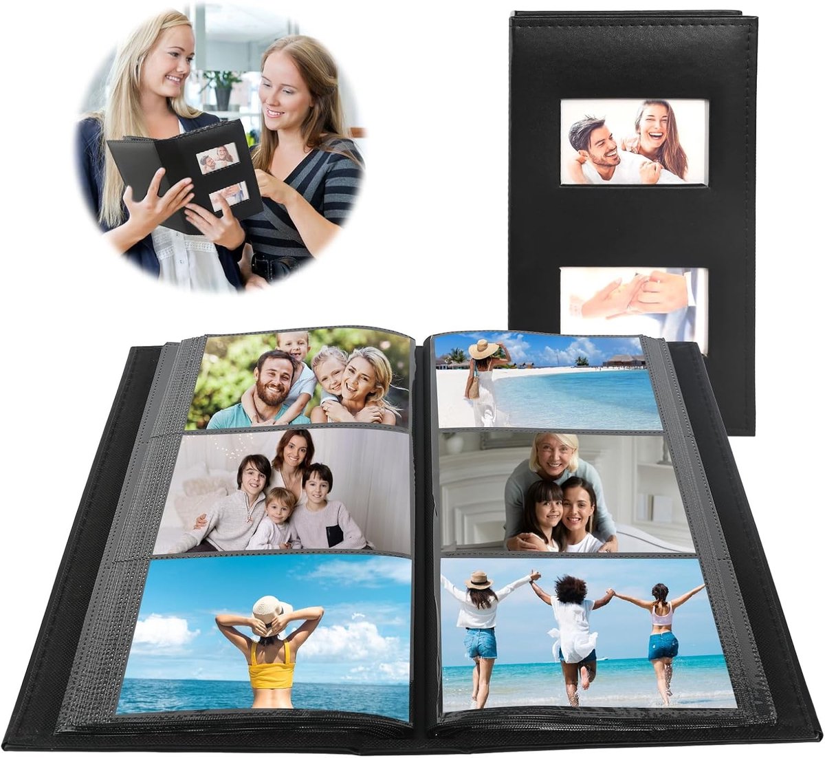 SnelShoppen - Fotoalbum 10 x 15 cm voor 300 Foto's, 100 Pagina's, Insteekalbum met Voorraam, Waterdicht en Duurzaam, Perfect voor Portret en Landschap