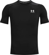 Under Armour UA HG Armour Comp SS-BLK Heren Sportshirt - Zwart - Wit