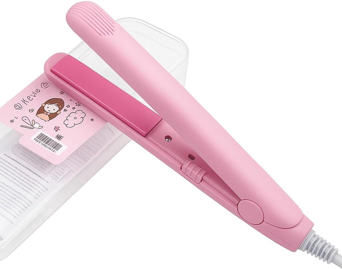SnelShoppen - Mini Glätteisen Haarglätter 2 in 1 Stijltang voor Kort Haar, Pony en Dun Haar - Snelopwarmend, Compact, Ideaal voor Thuis en Op Reis