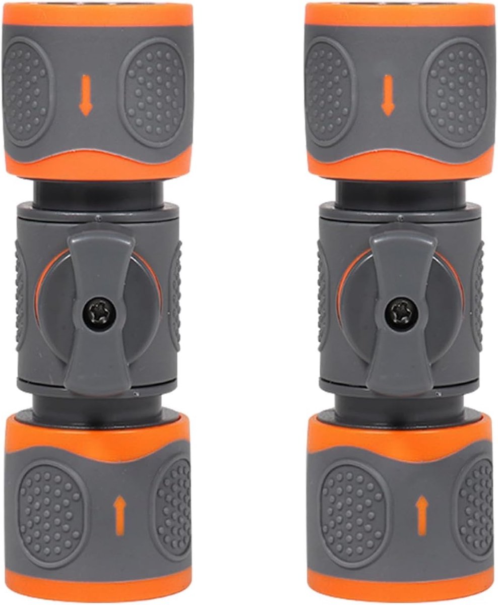 SnelShoppen - 2x Waterslangconnectoren met Afsluitventiel - Tuinslangaansluitingen voor Tuin, Auto, Keuken en Reiniging - Ideaal voor Sproeiers en Hog