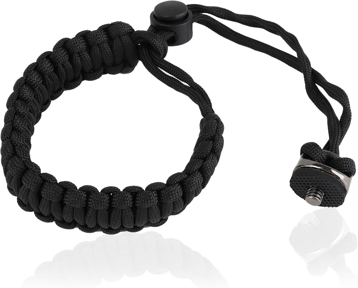 SnelShoppen - Camera-polsband met 1/4 inch D-ringschroef, Verstelbare Polsband voor Actiecamera's, Compatibel met 360 X3 Selfiesticks, Robuuste Nylon