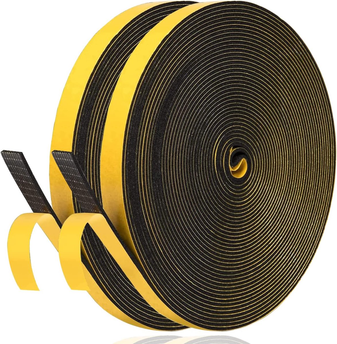 SnelShoppen - Zelfklevende Afdichting voor Ramen en Deuren - Schuimrubber Dichtstrip 6 mm (B) x 1,5 mm (H) x 20 m - Geluidsisolatie en Kou Bescherming