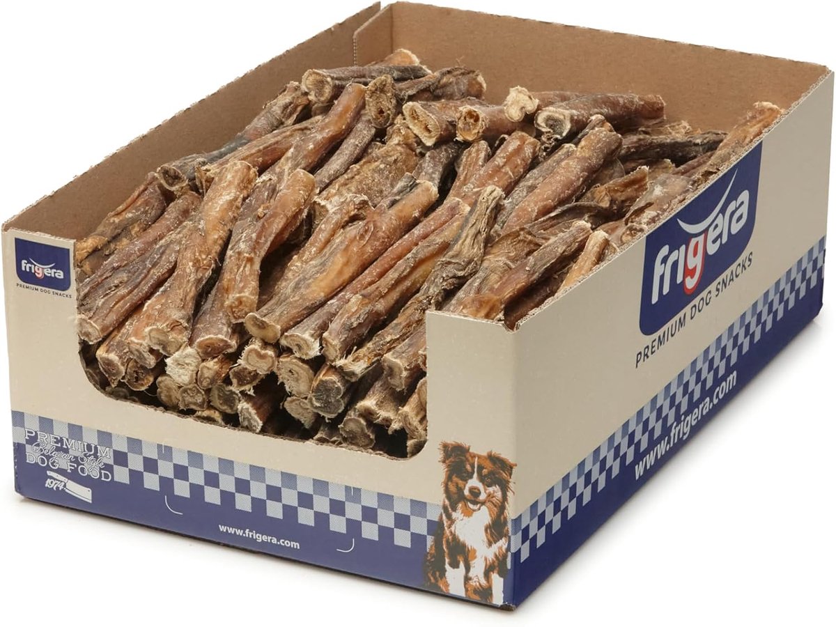 SnelShoppen - Natuurlijke Hondensnack Bullenpees 12 cm - 125 Stuks - 2000 g - Langdurig Kauwplezier - Gluten- en Graanvrij - Tandverzorging