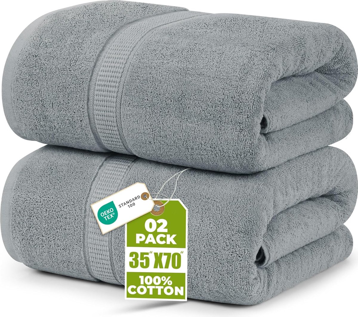 SnelShoppen - Premium Jumbo Badlaken 90 x 180 cm - 2 Pak Zeer Absorberend en Snel Droog - Superzachte Hotelkwaliteit Handdoek - 100% Ringgesponnen Kat