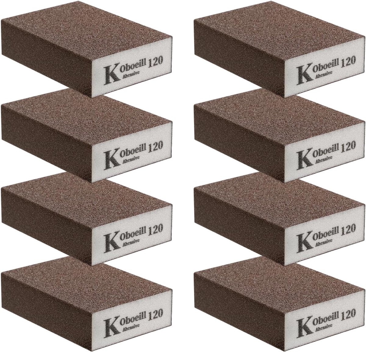 SnelShoppen - Sanding Sponge Set 8 Stuks 120 Grit - Herbruikbare Schuurpads voor Hout, Meubels, Roestverwijdering, Hoogwaardige Diamant Afwerking