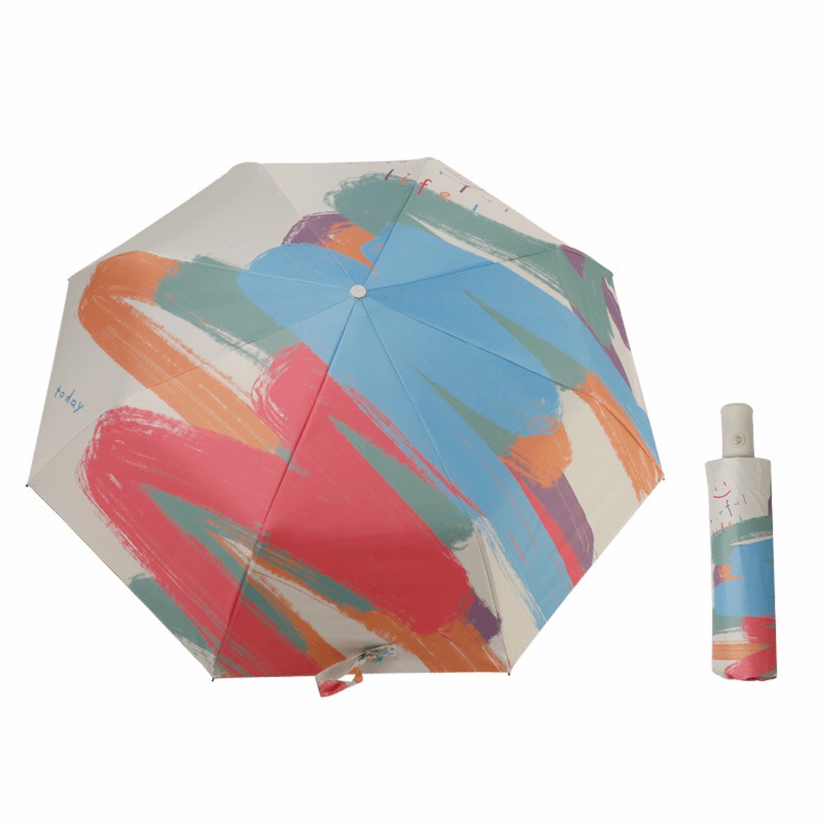VHV-Zonnescherm Paraplu - Compacte Opvouwbare Paraplu met UV-bescherming - Zwarte Vinyl Paraplu met Stijlvol Ruitpatroon - Lichtgewicht UV-werende Paraplu - 95cm Diameter