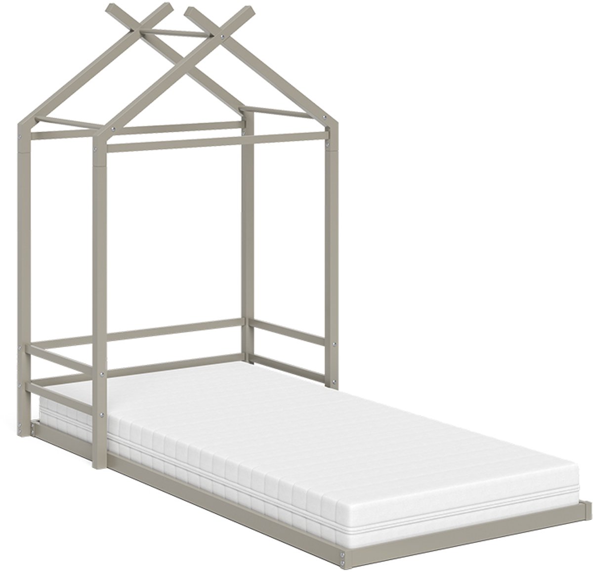 Vitalispa vloerbed Roofy, Grijs, 90x200 met matras