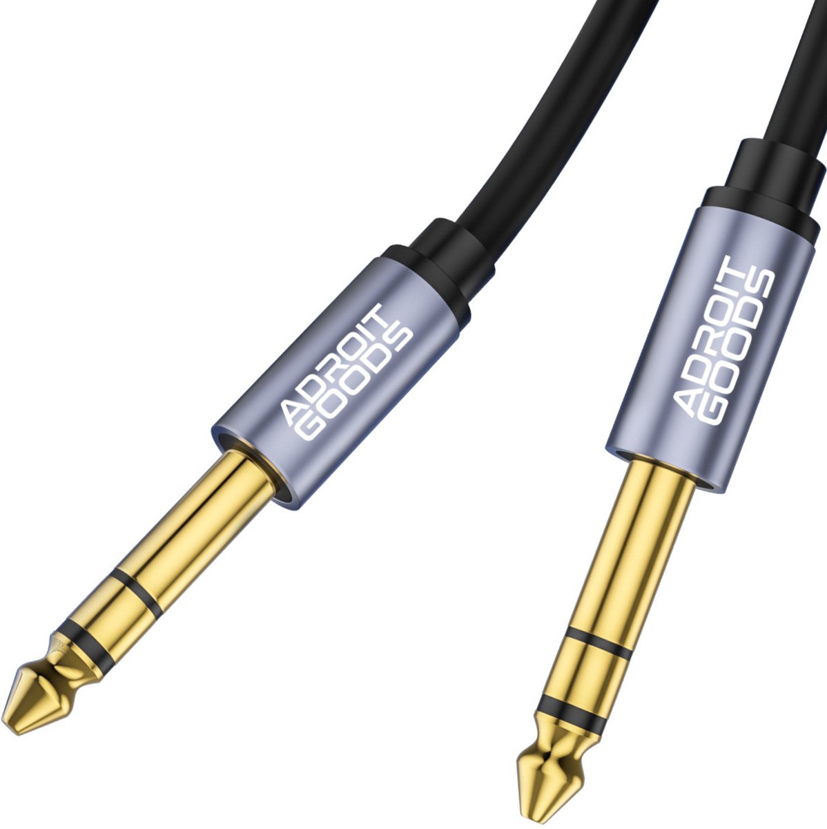 AdroitGoods 6.35mm Jack naar 6.35mm Jack Audio Kabel AUX HiFi Stereo Kabel Voor Versterker - Gitaar Mixer Studio Audio Premium Geluidskabel - 1 m