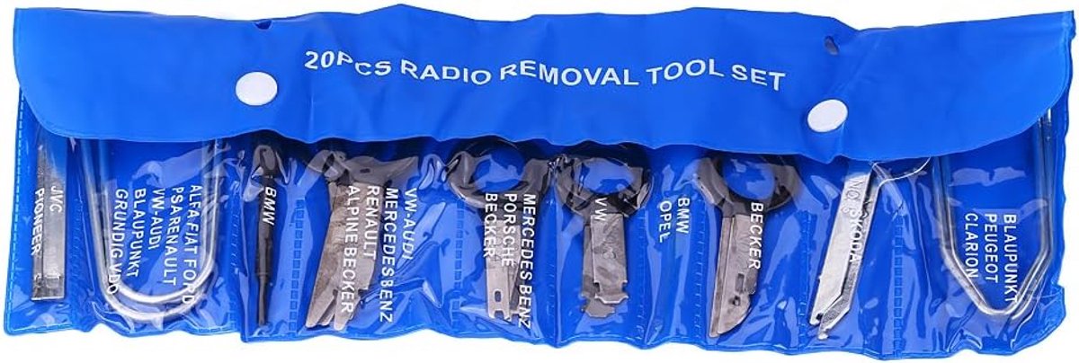 SnelShoppen - Car Radio Installatie Sleutels Set 20PCS - RVS Auto Stereo Demontage Gereedschap voor CD Speler en Dash Radio - Duurzaam en Schadevrij
