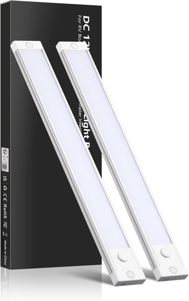 SnelShoppen - Dimbare 12V LED Strip Verlichting - 4.5W 470LM Onderkast Verlichting voor Camper, Caravan, Boot, Van en Keuken met Dimmer en Rode Nachtl