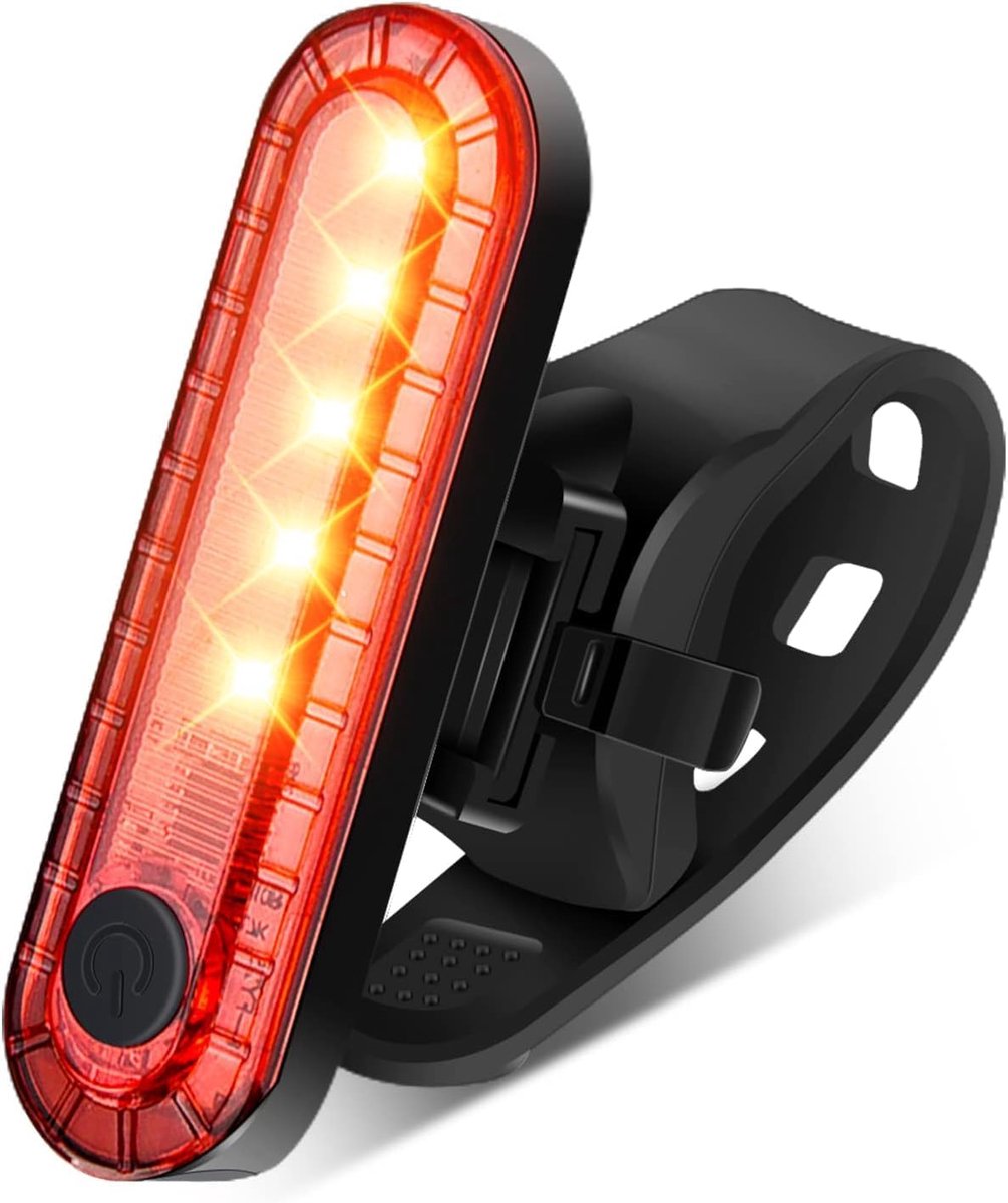 SnelShoppen - Achterlicht Fiets 120 Lumen met 4 LED Modi, USB Oplaadbaar, IPX4 Waterdicht, Voor Racefiets, MTB en Stadsfiets