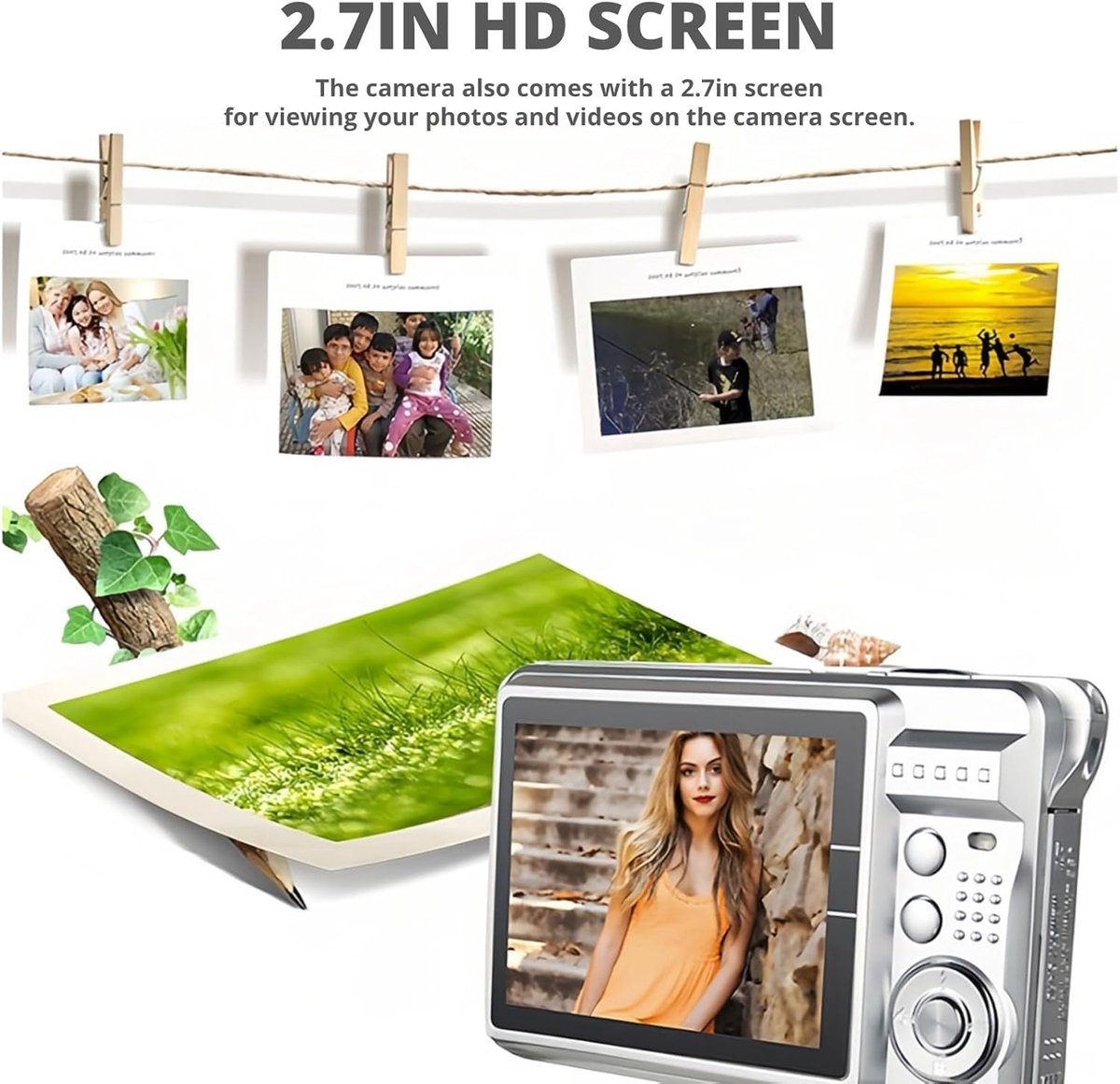 SnelShoppen - Digitale Camera voor Tieners, 4K 48 MP Ultra HD Point and Shoot Camera met 8x Digitale Zoom, Oplaadbare Compacte Vlogging Camera in Blau thumbnail 4