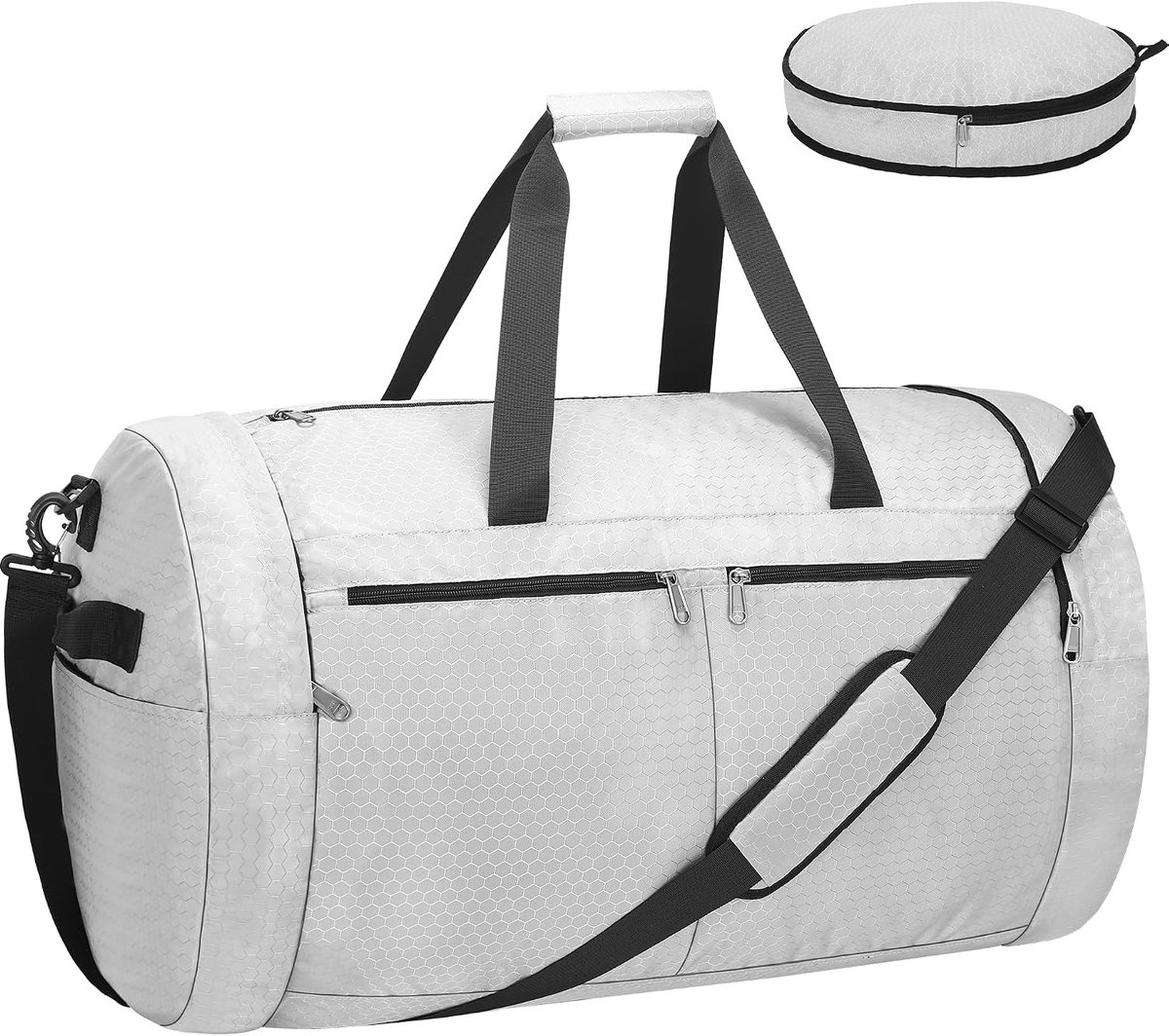 SnelShoppen - Grote 120L Vouwbare Reistas, Grijs, Moderne Duffel Bag voor Reizen, Weekendtrips, Sport, Camping en Meer