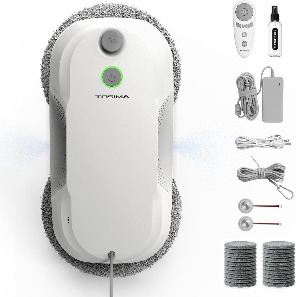 SnelShoppen - Window Cleaning Robot met 6400 Pa Zuigkracht, Dubbele Ultrasone Vernevelaar, Automatische Ramenreiniger, Afstandsbediening, 20 Microveze