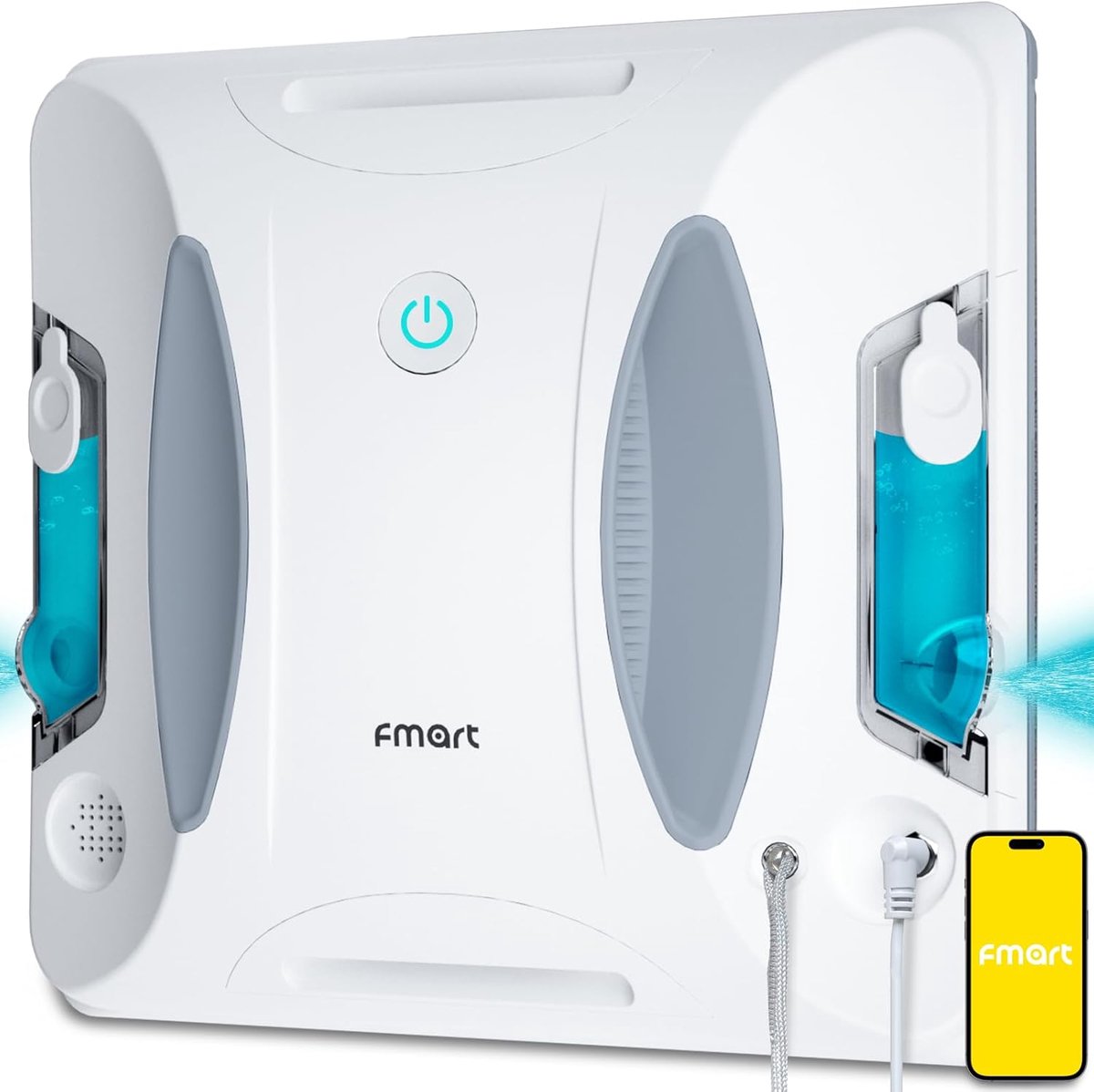 SnelShoppen - Window Cleaning Robot met Dubbele Sprayfunctie, 60ML Waterreservoir, 3800Pa Zuigkracht, Automatische Ruitenreiniger, Nat Reinigingsmode