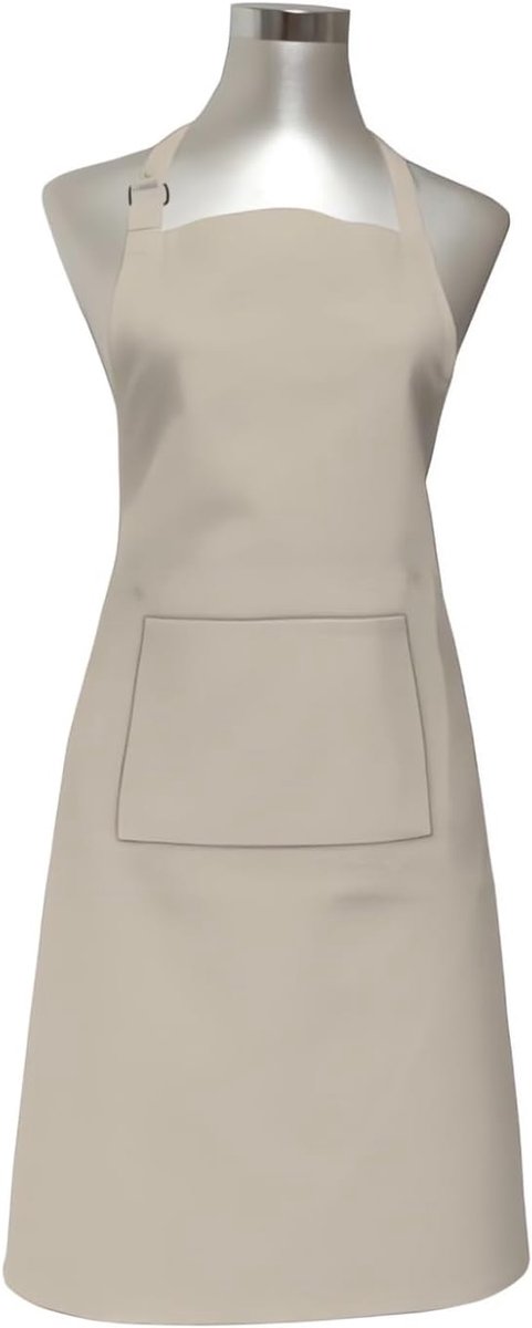 SnelShoppen - Panama Keuken Schort Ecru Taupe Katoen 60x84cm - Machinewasbaar, Duurzaam, Perfect voor Koken, Bakken en BBQ