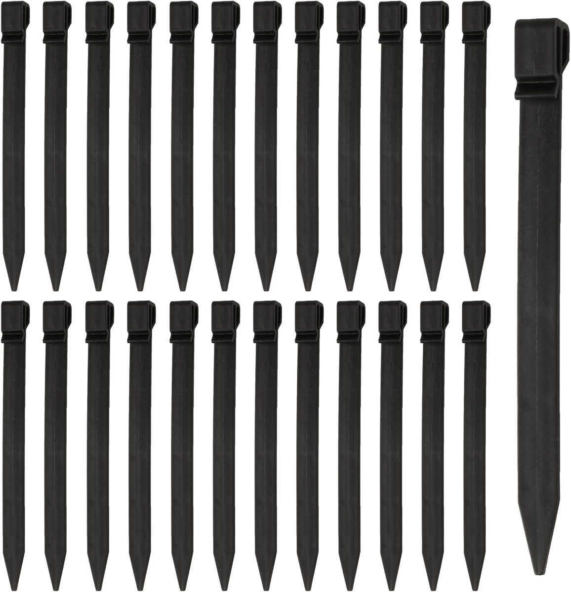 SnelShoppen - 22 Sterke Plastic Grondpinnen 24.5 cm | Duurzame Tentpinnen met Haken voor Tuin, Grasrand, Schutting en Camping