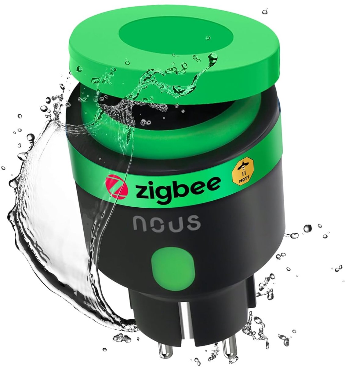 SnelShoppen - Slimme Buitenstopcontact Zigbee 3.0 IP44, Energie Meter, Compatibel met Alexa en Google Home, 16A, Perfect voor Tuin en Camping