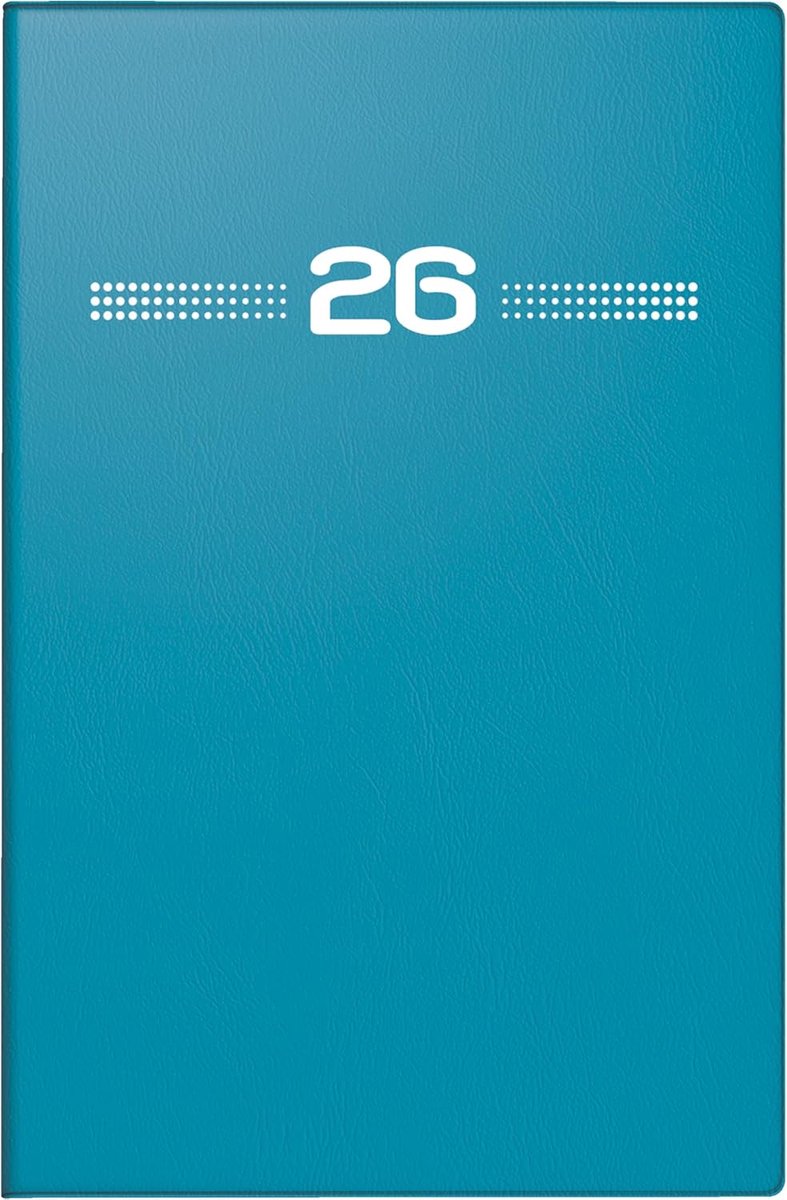 SnelShoppen - Pocket Diary 2026 A7 - Weekplanner met Plastic Cover in Petrol - 144 Pagina's - Ideaal voor Werk en Thuis - Inclusief Maandoverzichten e