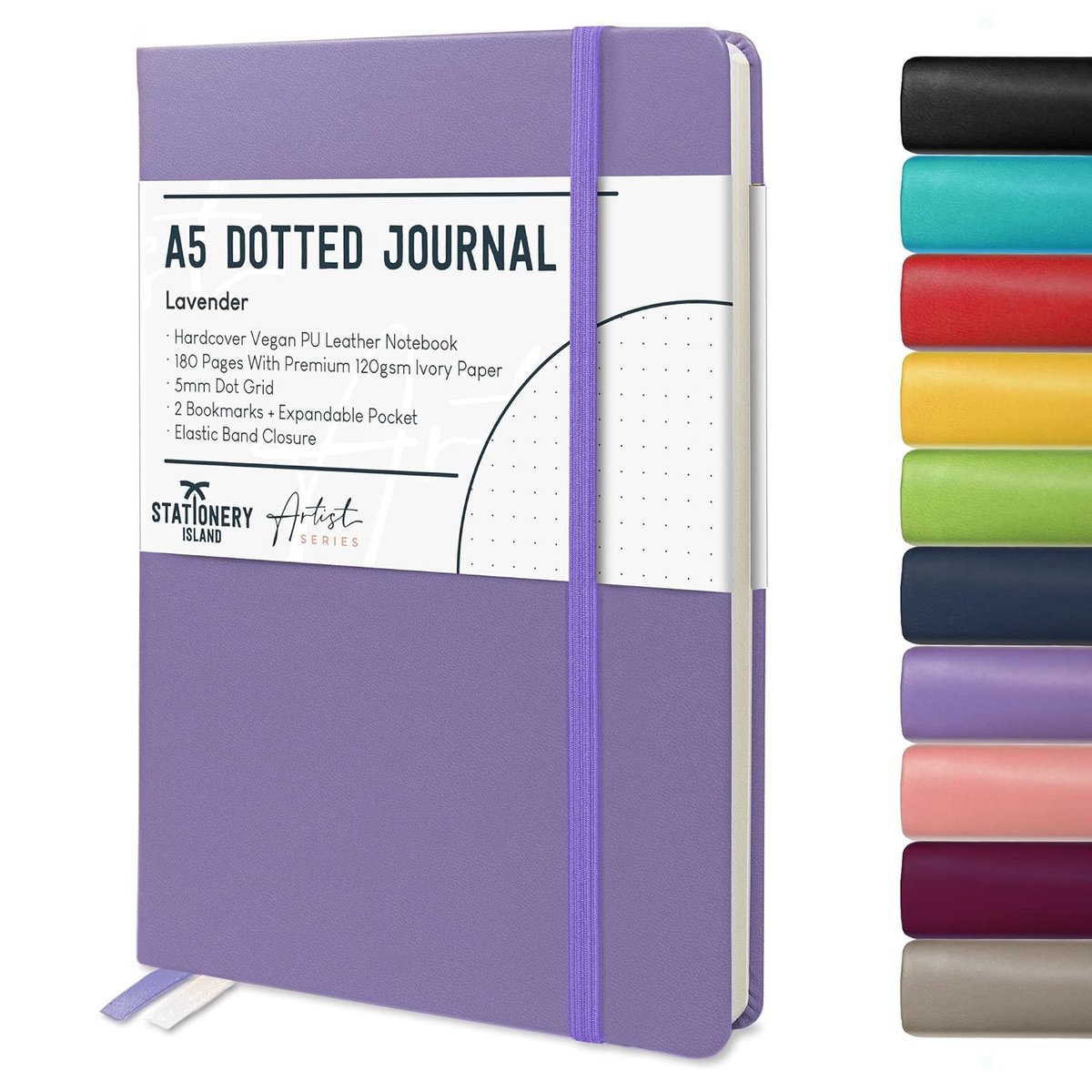 SnelShoppen - A5 Bullet Dotted Diary - Lavendel Kleur Bullet Journal - Hard Cover Dotted Notebook met 180 Pagina's en 120gsm Papier - Hoogwaardige Not