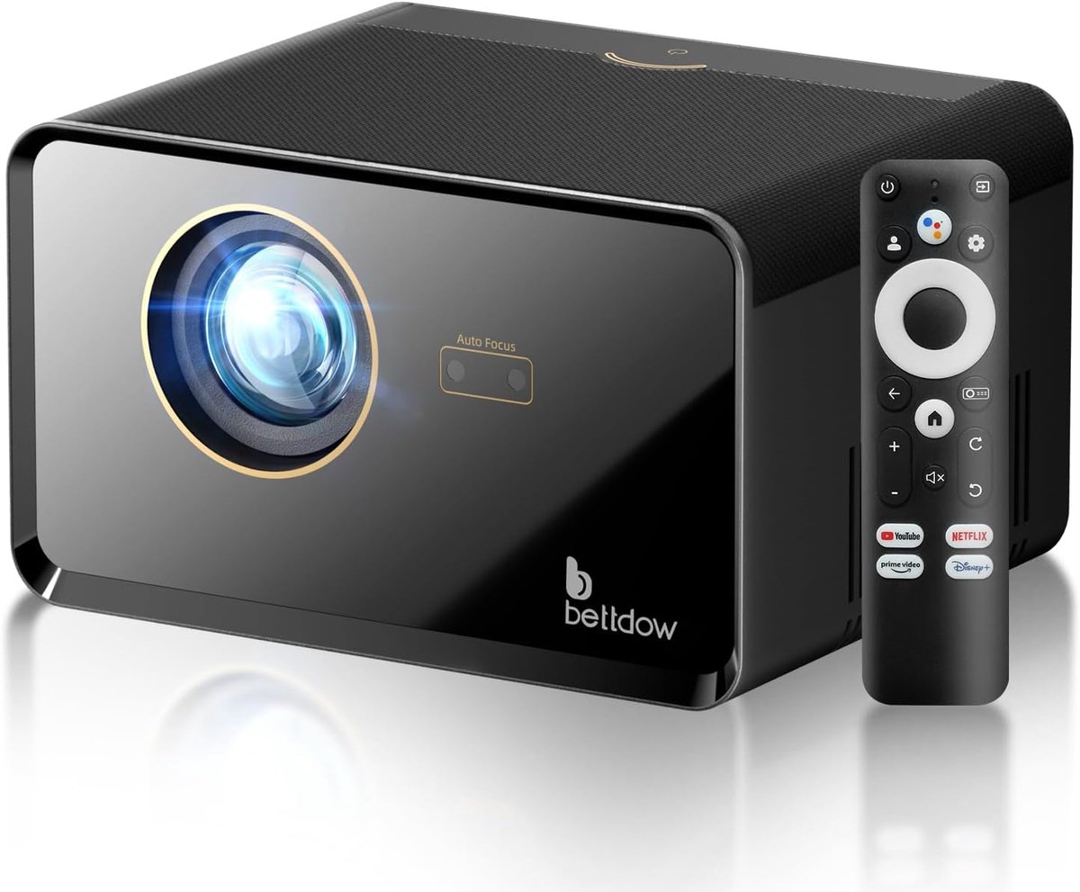 SnelShoppen - 4K Projector - Full HD 1080P Smart Projector met Autofocus, Trapezoidal Correction, 900 ANSI Lumens, WiFi6 & BT 5.0, 300 Inch Beeldscher