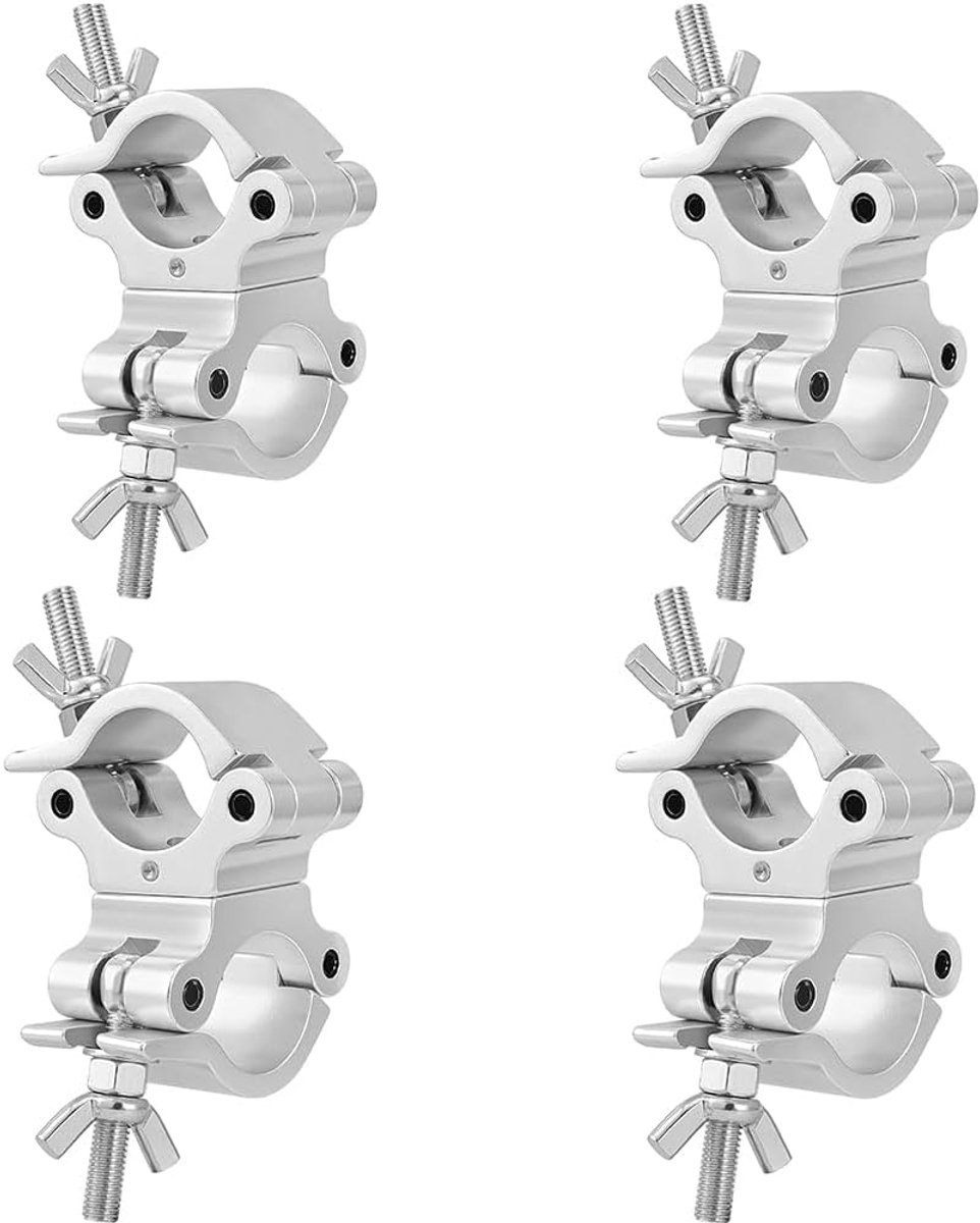 SnelShoppen - 4 x 40-52 mm Traverse O Clamp Haak Klemmen met Dubbele Rotatie, Voor Verplaatsbare Podiumverlichting en Koplampen tot 200 kg